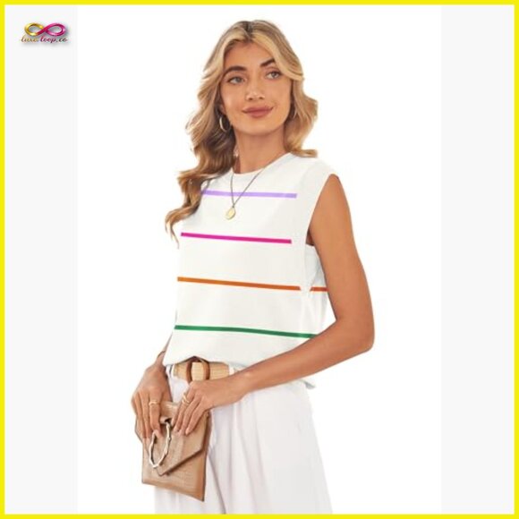 Cropped Ribbed Tank Top Buttery Soft Knit Crew Neck Sleeveless Chic - Picture 5 of 7